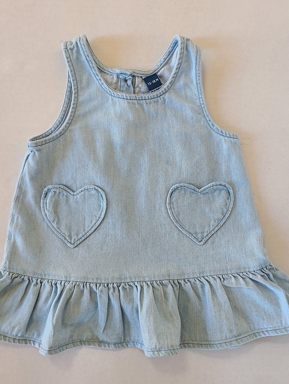 Blue Denim Heart Dress Size 12-18mo Toddler Denim Jumper Old Navy